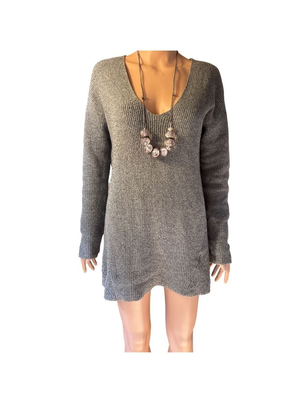 Wilfred Charcoal Long Sleeve Knit Dress